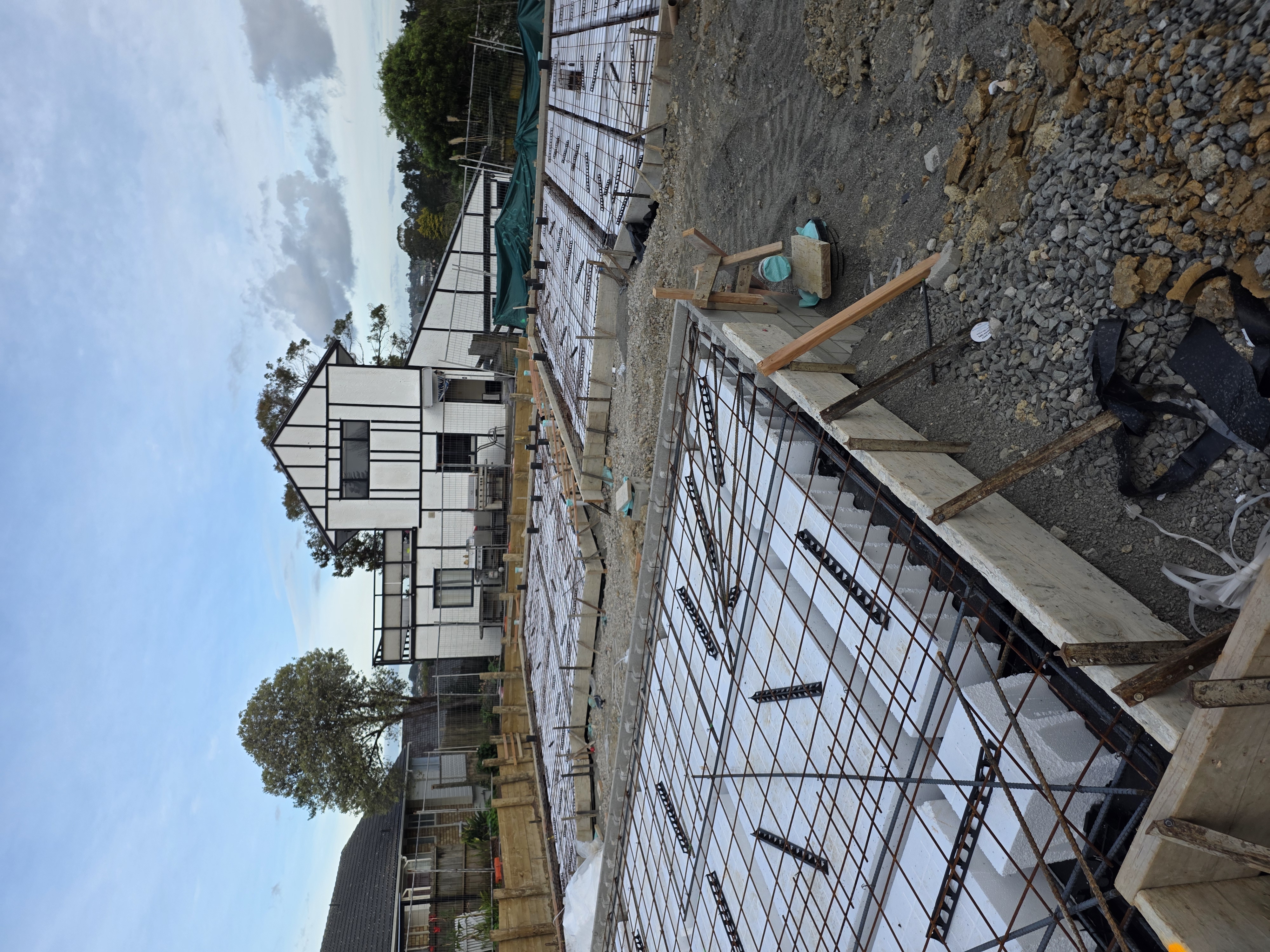 Foundation reinforcement and slab preparation at Bradbury Road Development