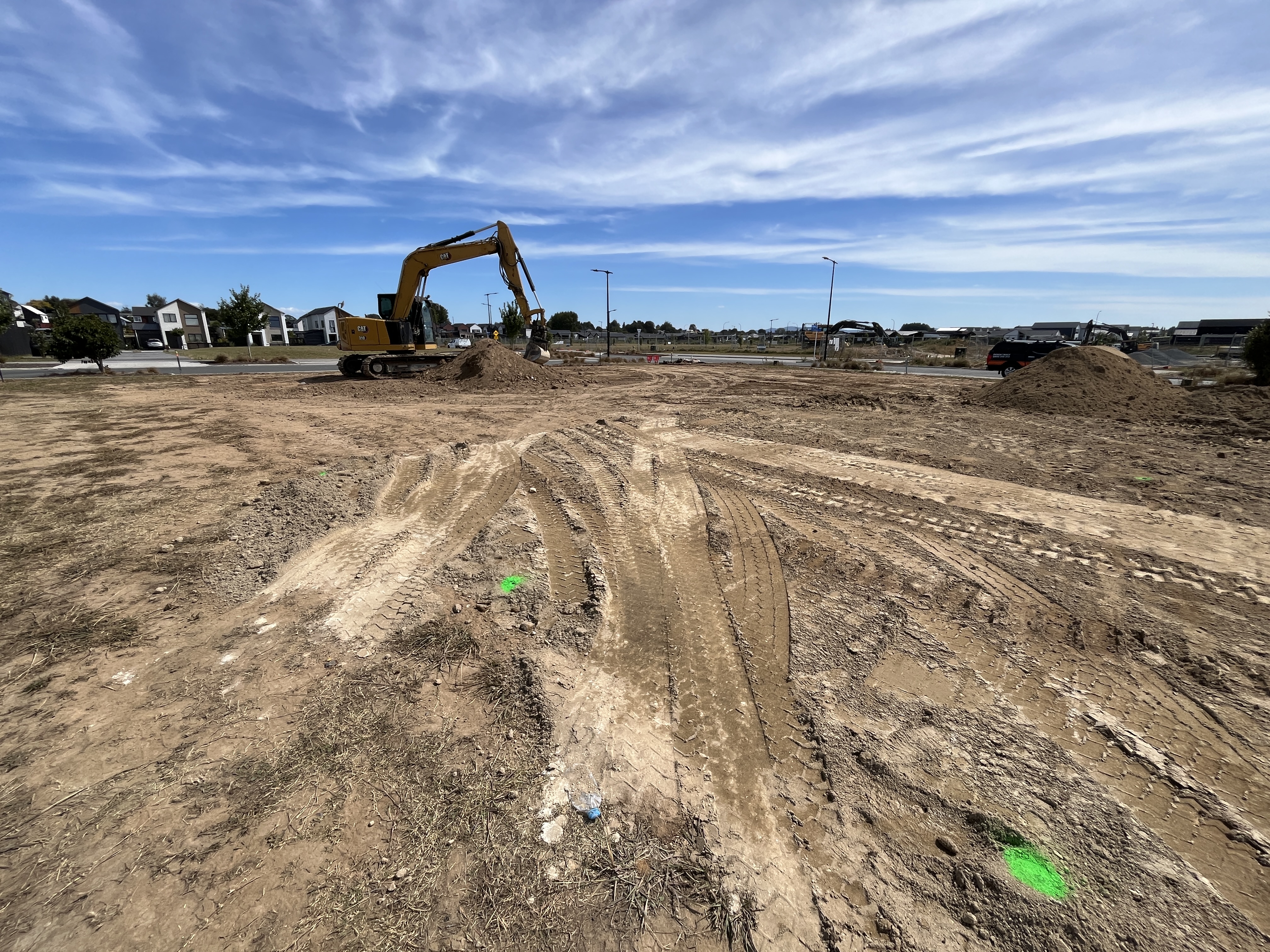 Excavator carrying out site earthworks at Chilman Terrace