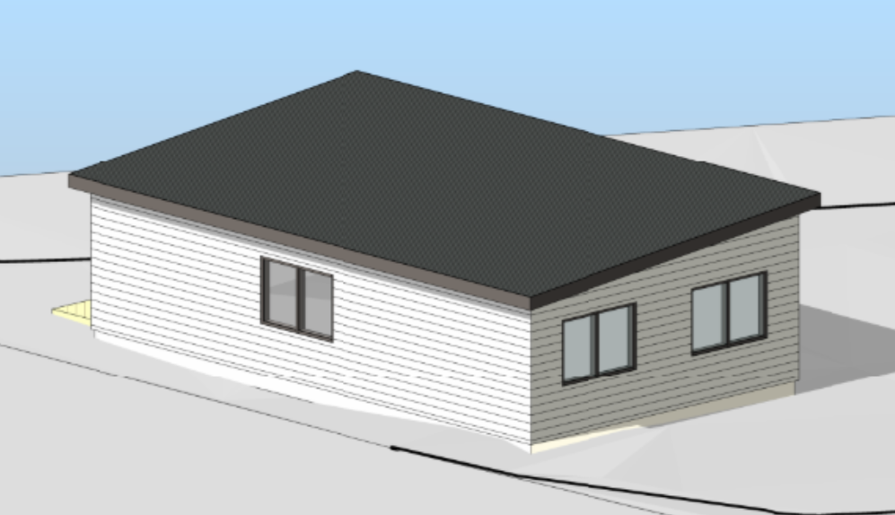 Granny flat architectural visualisation — rear view