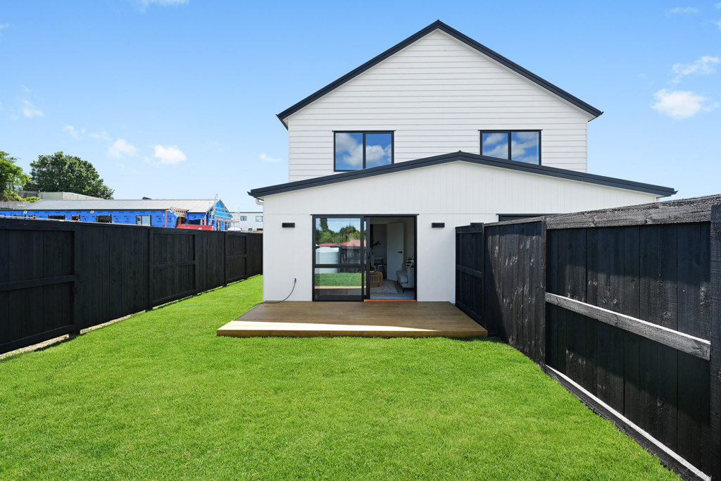 Rear elevation, deck and garden at Lot 527 Greenhill Park
