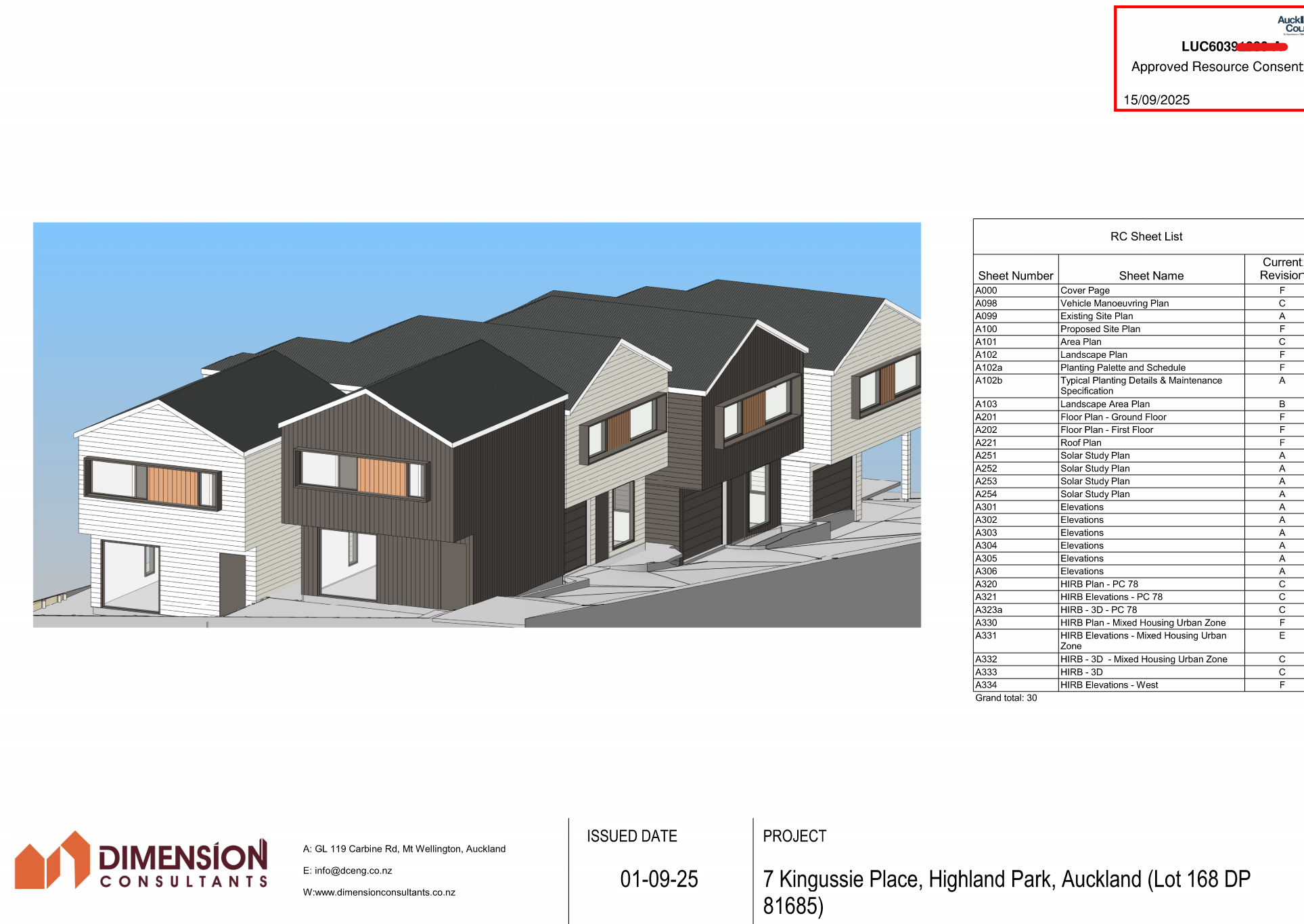 Architectural design and resource consent drawings