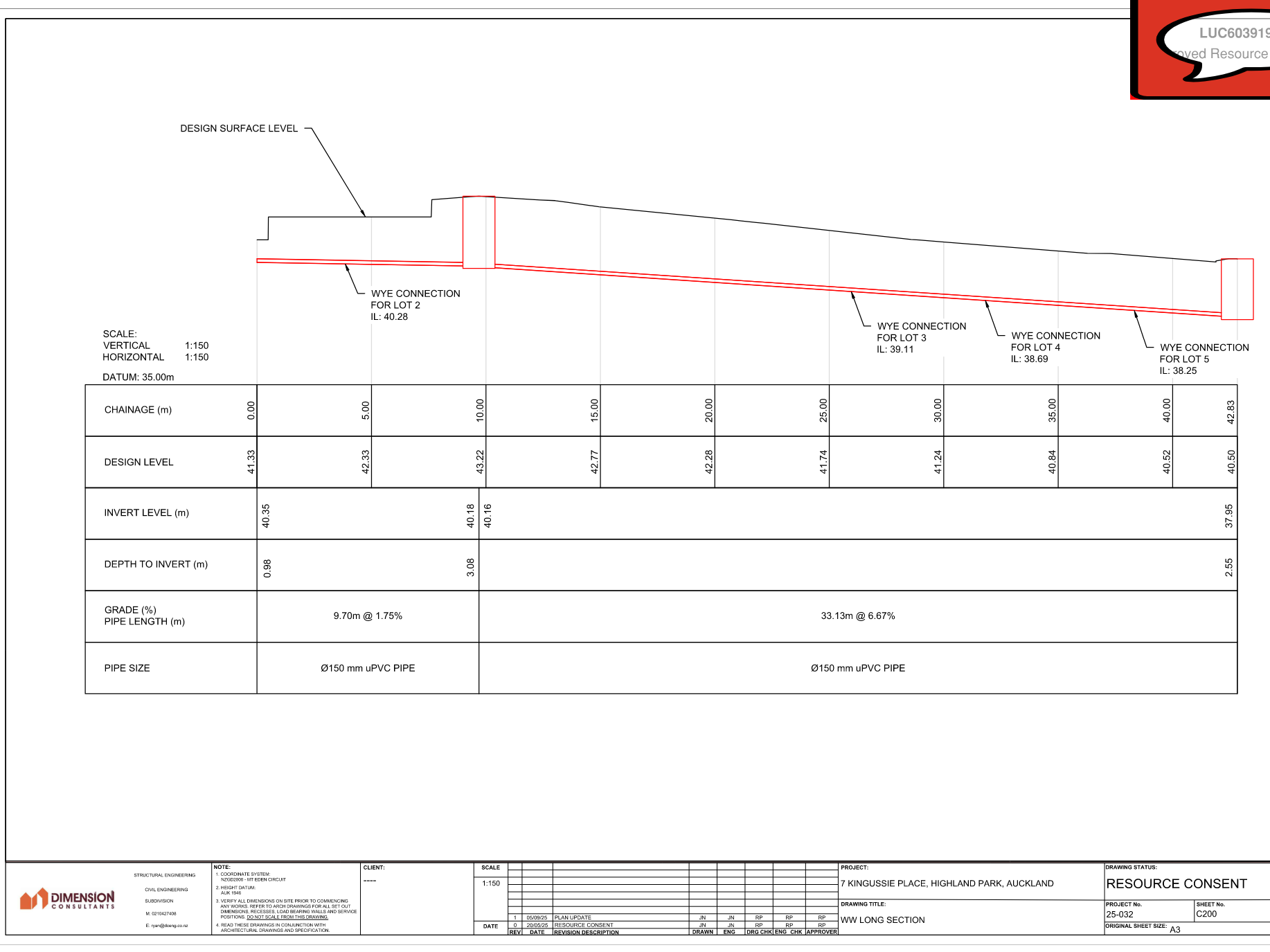 Wastewater long section