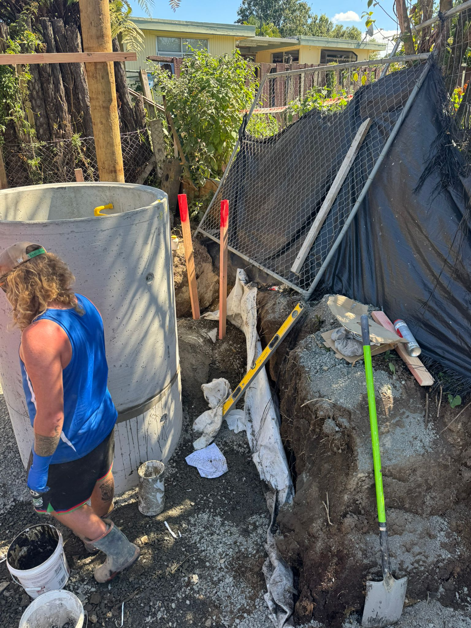 Drainage chamber installation at Storey Ave