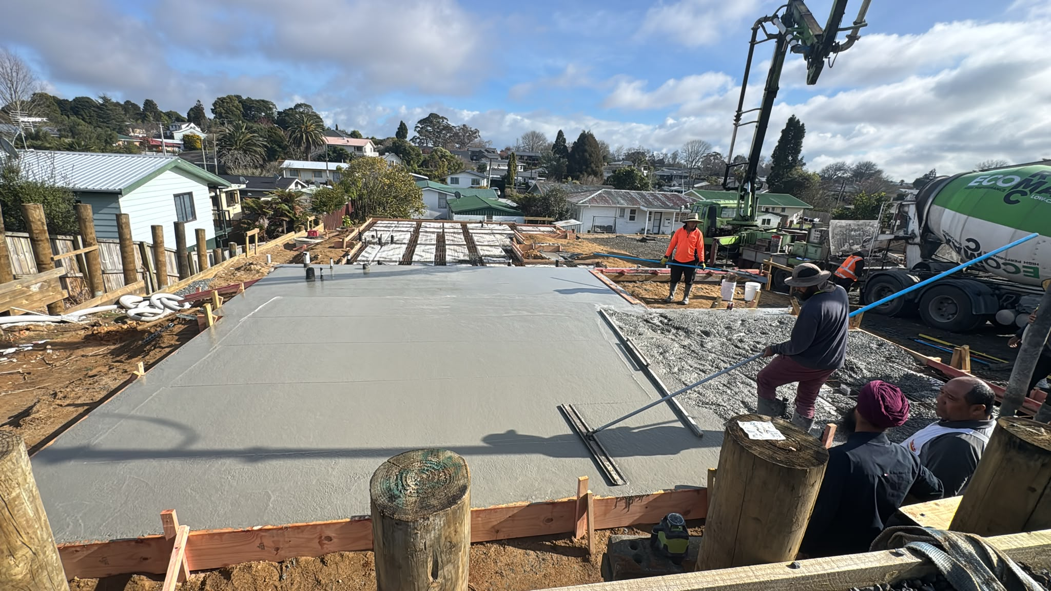 Concrete slab placement at Storey Ave