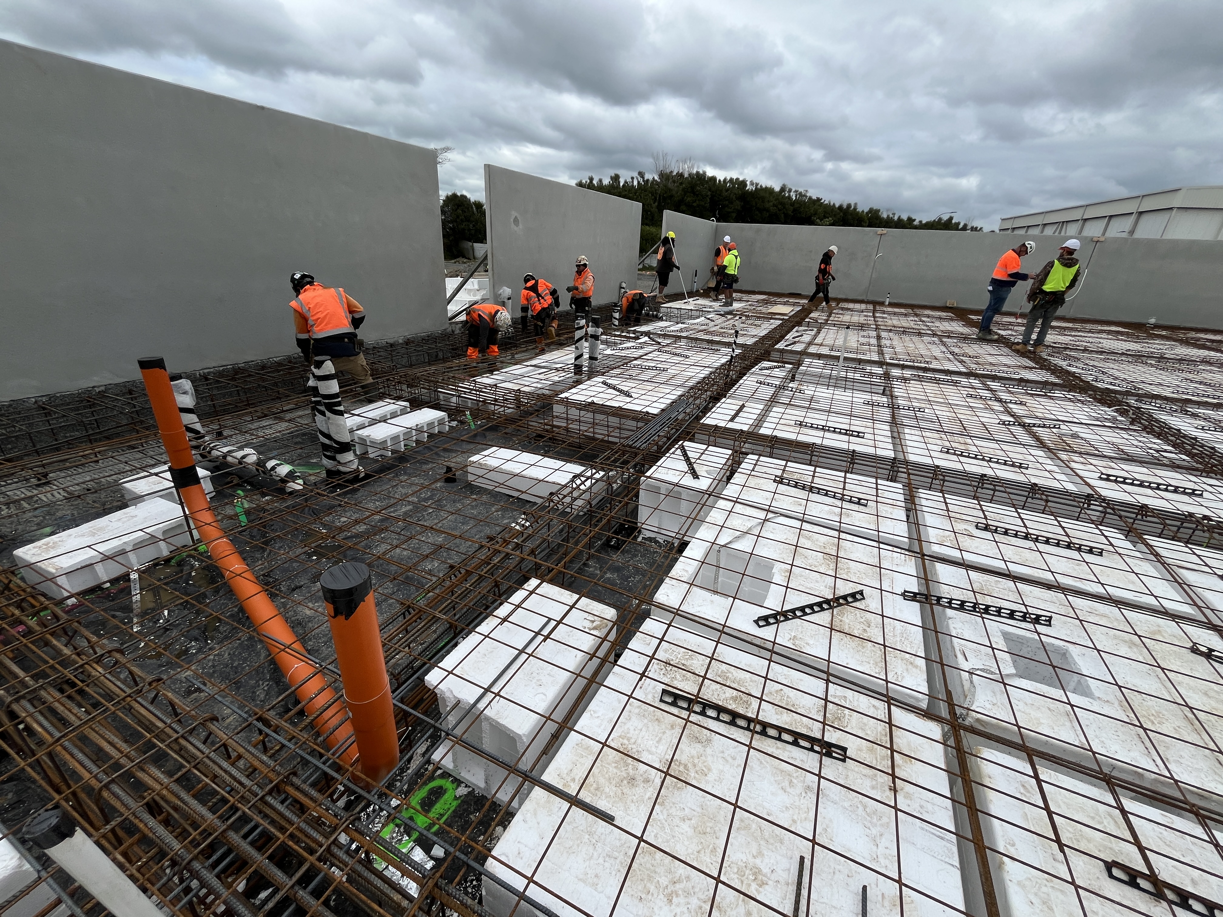 Foundation reinforcement and slab preparation at Welmart Supermarket