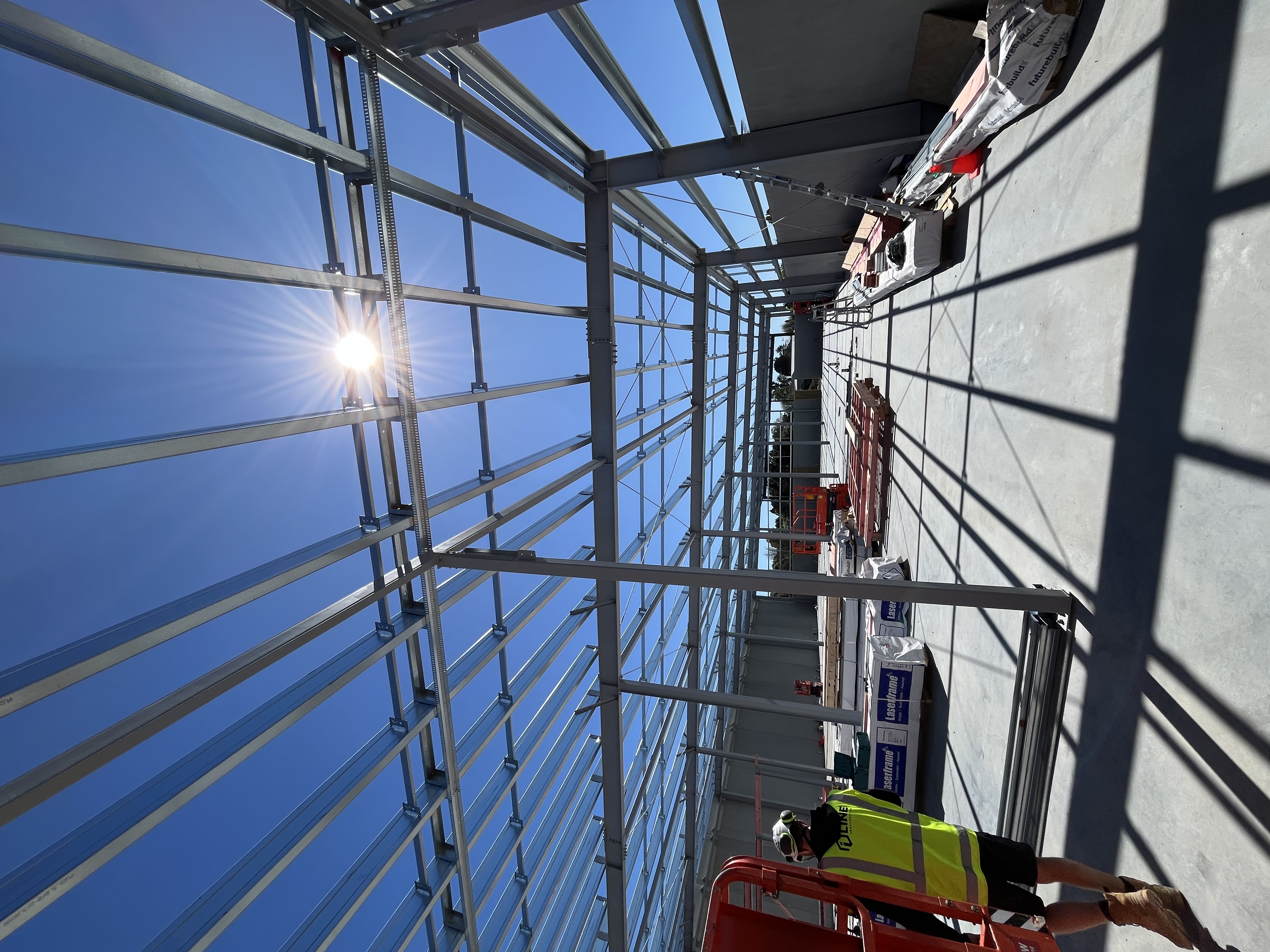 Interior structural steelwork at Welmart Supermarket